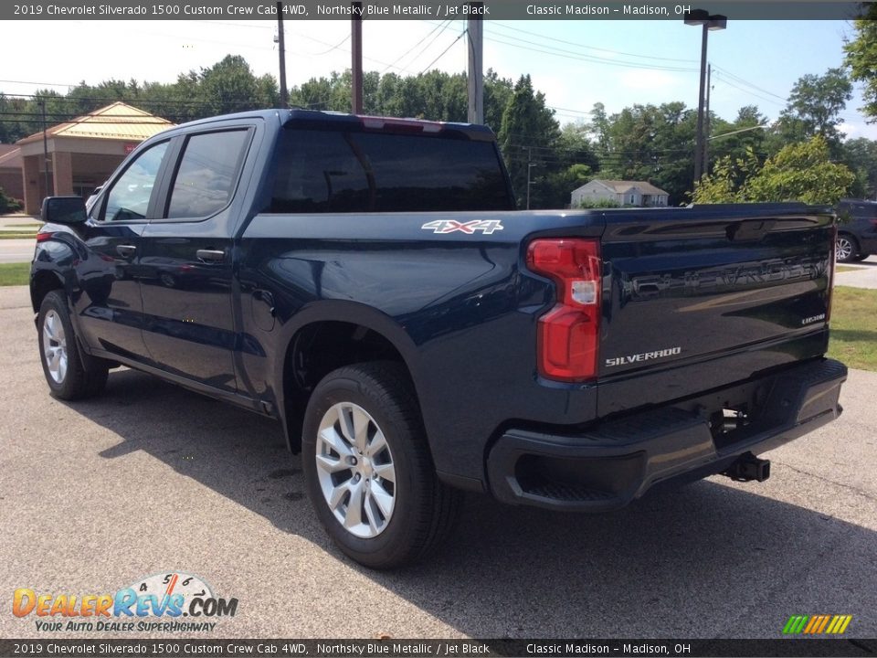 2019 Chevrolet Silverado 1500 Custom Crew Cab 4WD Northsky Blue Metallic / Jet Black Photo #7