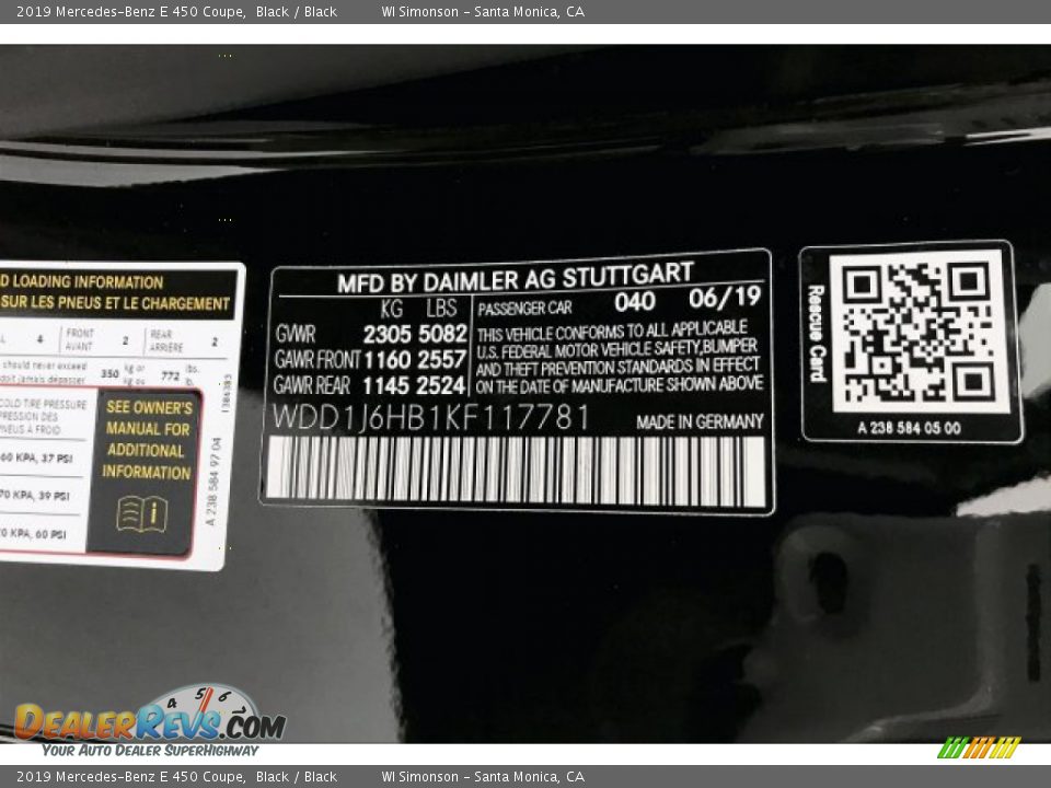 2019 Mercedes-Benz E 450 Coupe Black / Black Photo #11