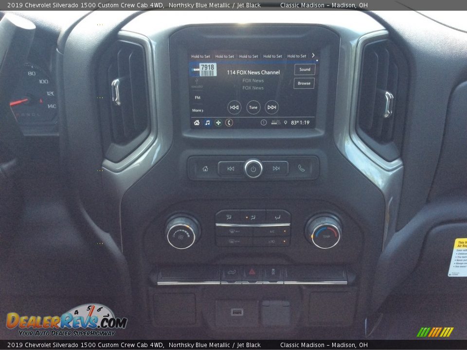 2019 Chevrolet Silverado 1500 Custom Crew Cab 4WD Northsky Blue Metallic / Jet Black Photo #13