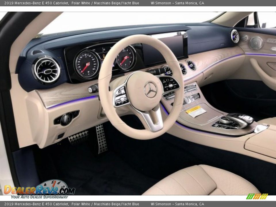 2019 Mercedes-Benz E 450 Cabriolet Polar White / Macchiato Beige/Yacht Blue Photo #4