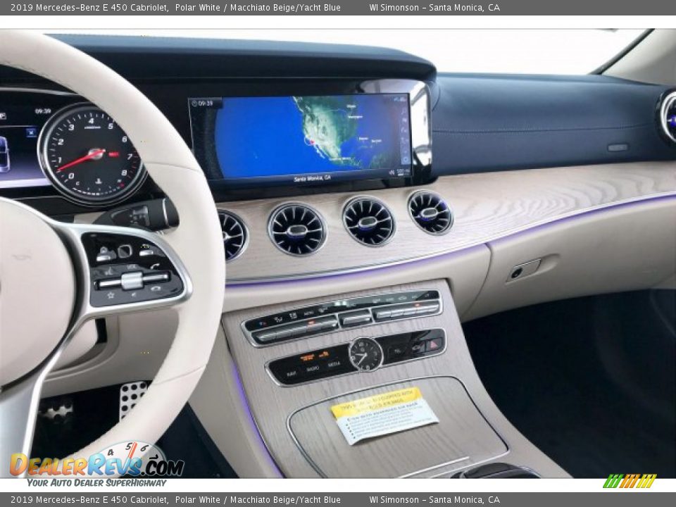 2019 Mercedes-Benz E 450 Cabriolet Polar White / Macchiato Beige/Yacht Blue Photo #6