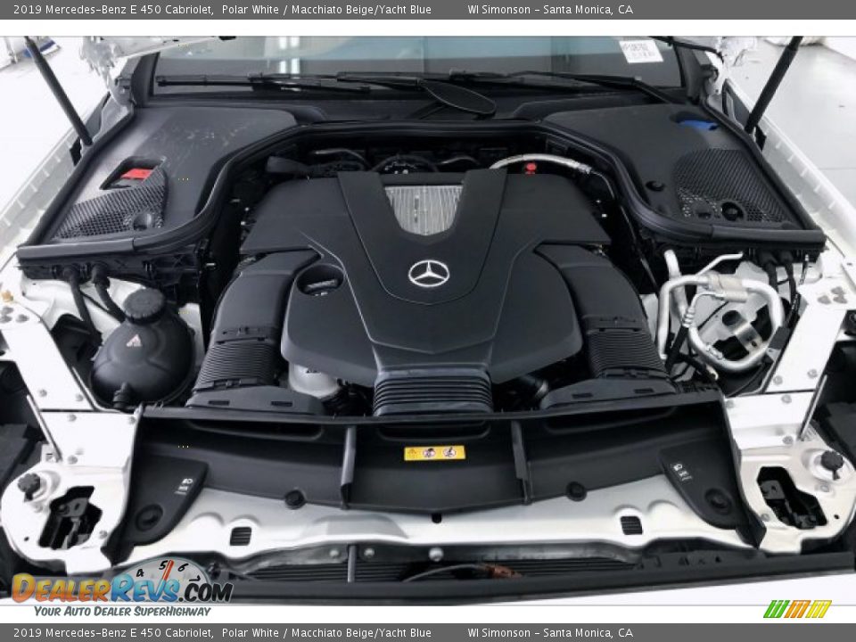 2019 Mercedes-Benz E 450 Cabriolet Polar White / Macchiato Beige/Yacht Blue Photo #8