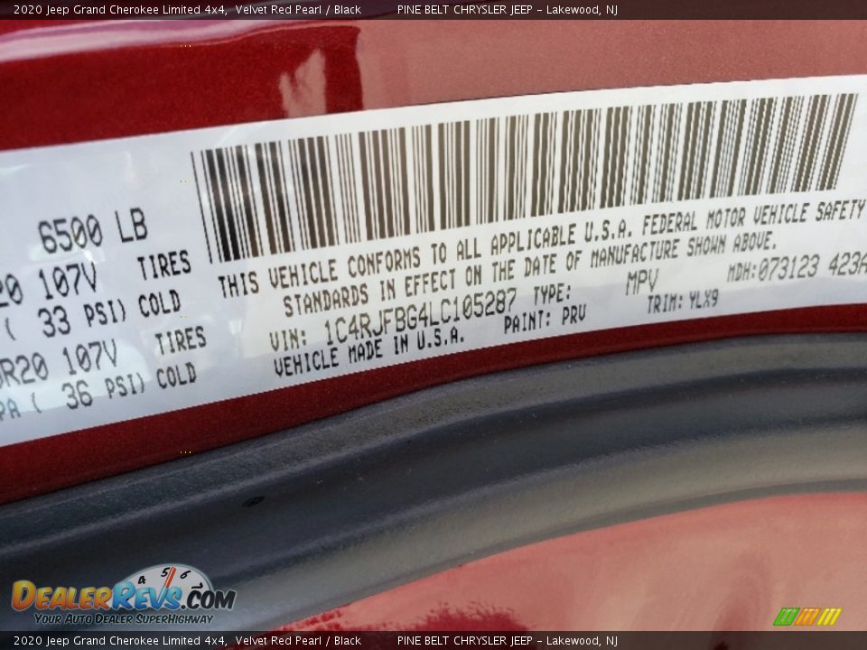 2020 Jeep Grand Cherokee Limited 4x4 Velvet Red Pearl / Black Photo #9