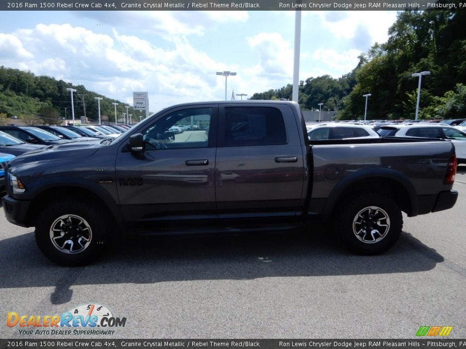 2016 Ram 1500 Rebel Crew Cab 4x4 Granite Crystal Metallic / Rebel Theme Red/Black Photo #2