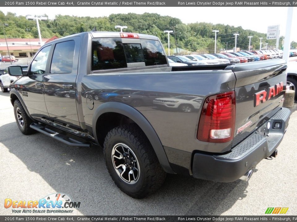 2016 Ram 1500 Rebel Crew Cab 4x4 Granite Crystal Metallic / Rebel Theme Red/Black Photo #3