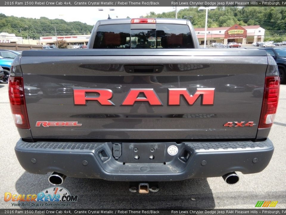 2016 Ram 1500 Rebel Crew Cab 4x4 Granite Crystal Metallic / Rebel Theme Red/Black Photo #4