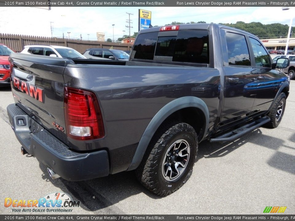 2016 Ram 1500 Rebel Crew Cab 4x4 Granite Crystal Metallic / Rebel Theme Red/Black Photo #5