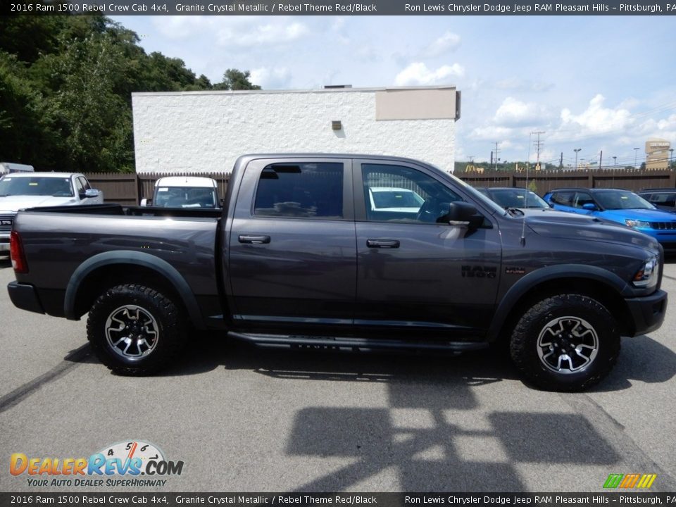 2016 Ram 1500 Rebel Crew Cab 4x4 Granite Crystal Metallic / Rebel Theme Red/Black Photo #6
