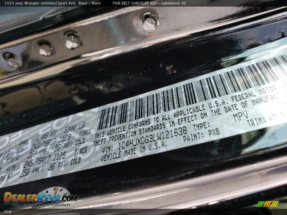Jeep Color Code PX8 Black