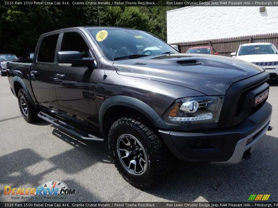 2016 Ram 1500 Rebel Crew Cab 4x4 Granite Crystal Metallic / Rebel Theme Red/Black Photo #7