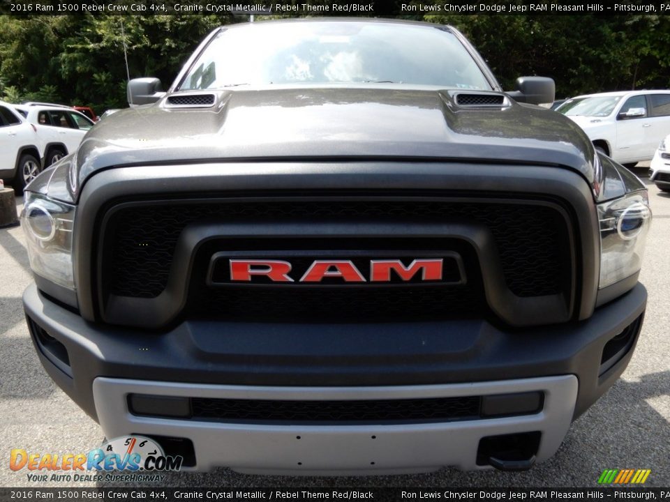 2016 Ram 1500 Rebel Crew Cab 4x4 Granite Crystal Metallic / Rebel Theme Red/Black Photo #8