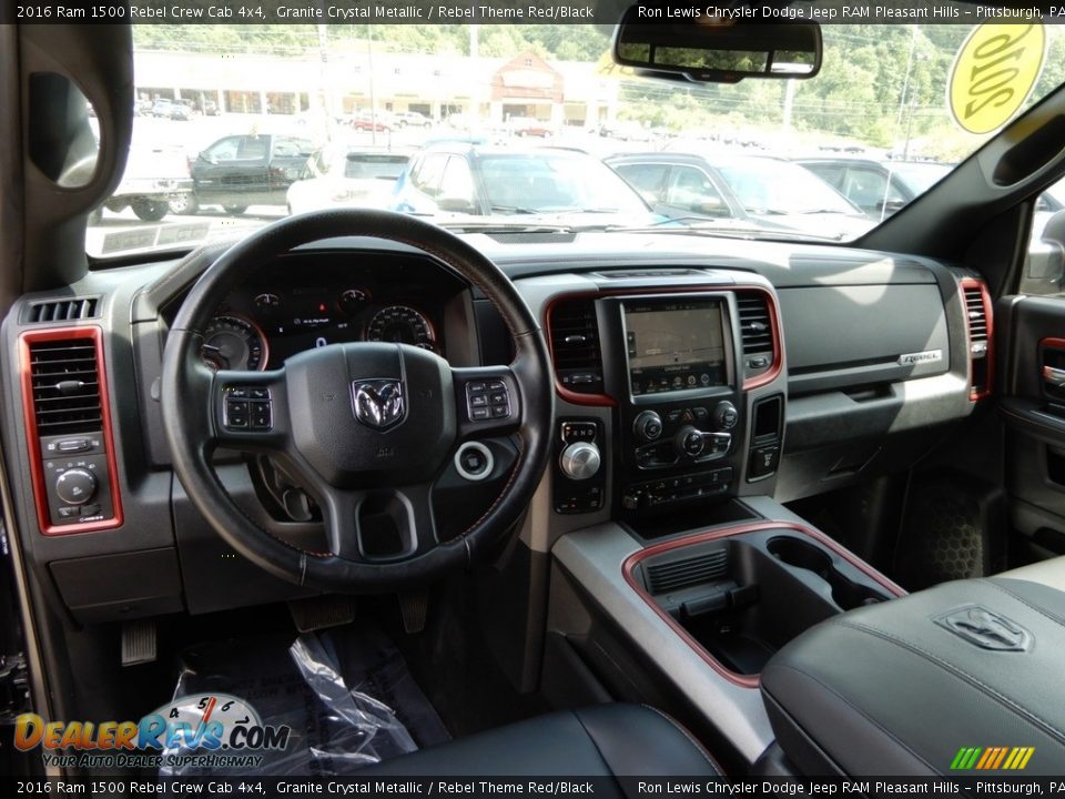 2016 Ram 1500 Rebel Crew Cab 4x4 Granite Crystal Metallic / Rebel Theme Red/Black Photo #12