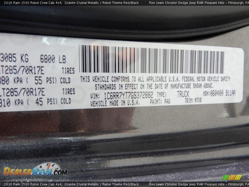 2016 Ram 1500 Rebel Crew Cab 4x4 Granite Crystal Metallic / Rebel Theme Red/Black Photo #15