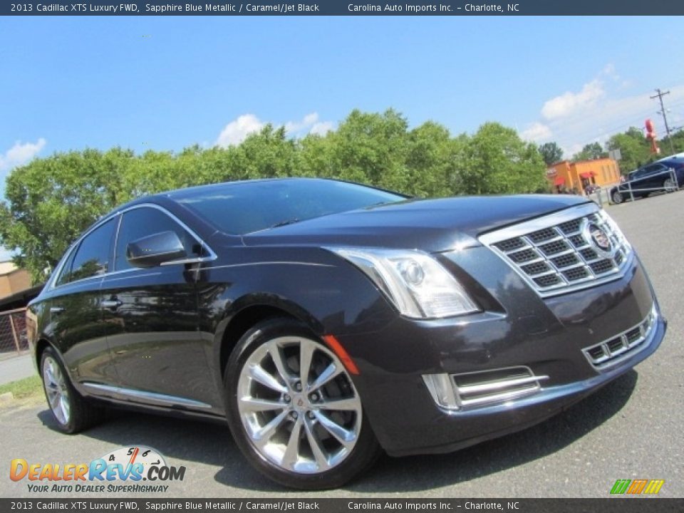 2013 Cadillac XTS Luxury FWD Sapphire Blue Metallic / Caramel/Jet Black Photo #2
