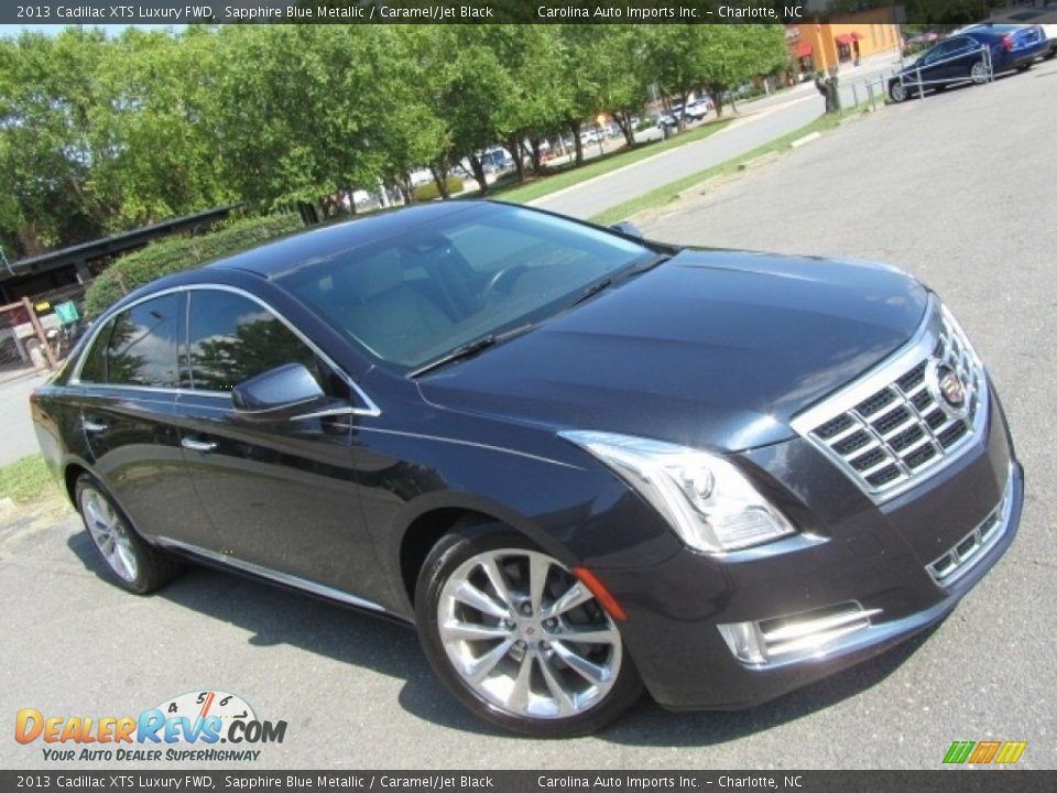 2013 Cadillac XTS Luxury FWD Sapphire Blue Metallic / Caramel/Jet Black Photo #3