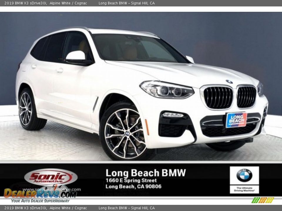 2019 BMW X3 sDrive30i Alpine White / Cognac Photo #1