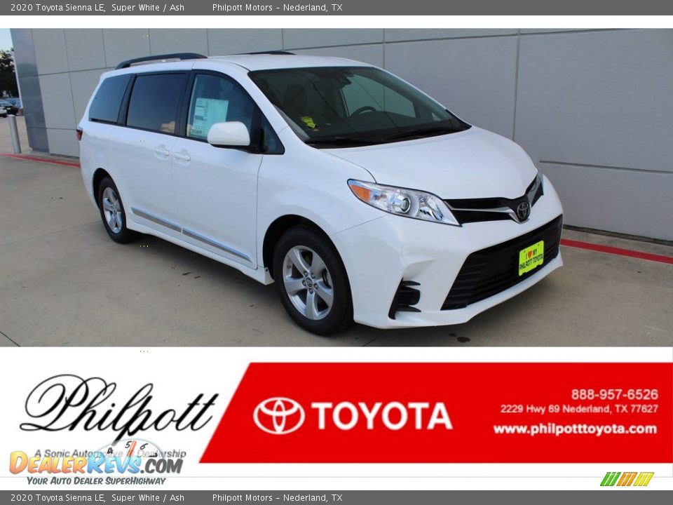 2020 Toyota Sienna LE Super White / Ash Photo #1