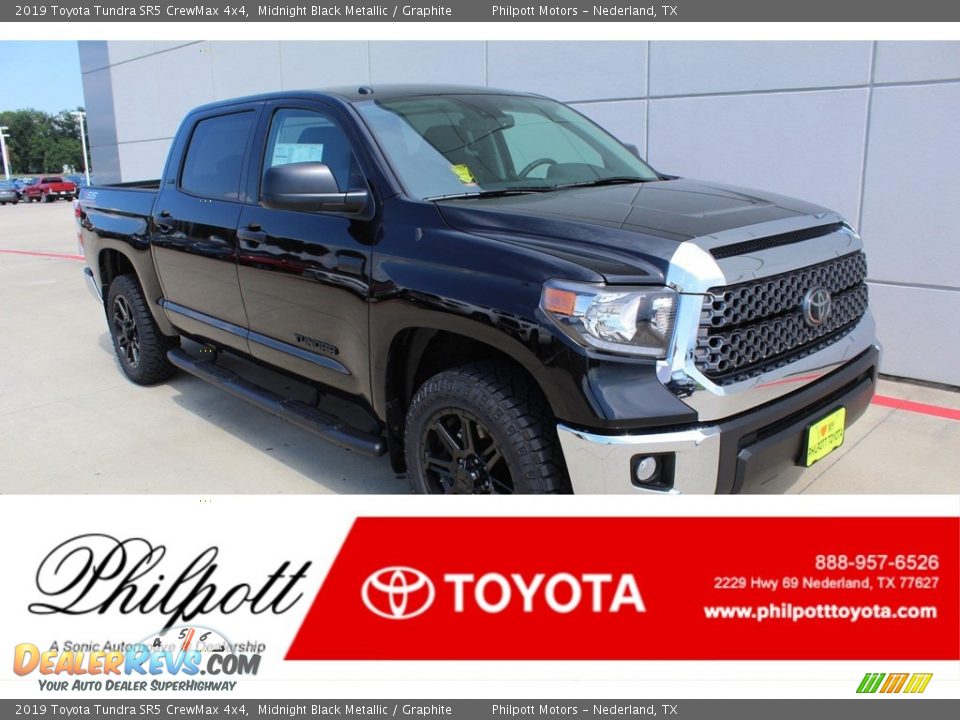2019 Toyota Tundra SR5 CrewMax 4x4 Midnight Black Metallic / Graphite Photo #1