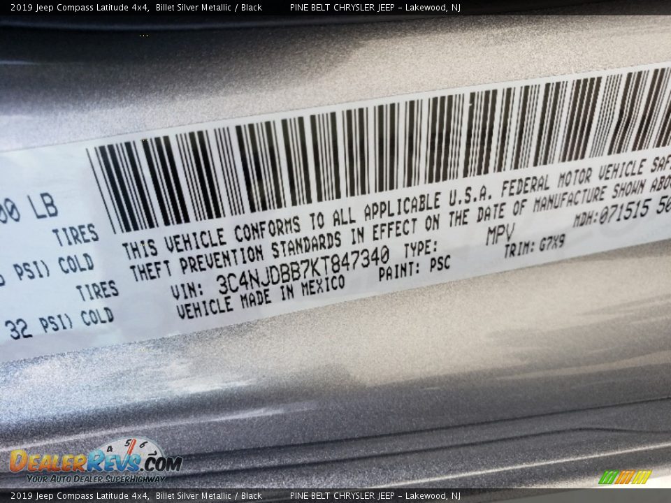 2019 Jeep Compass Latitude 4x4 Billet Silver Metallic / Black Photo #9