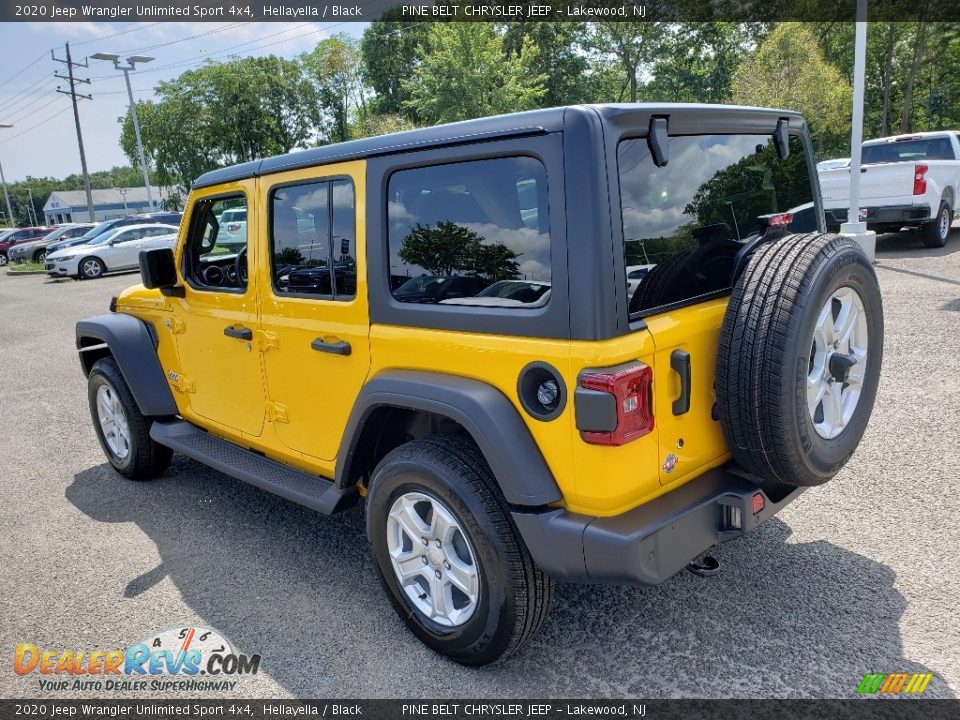 2020 Jeep Wrangler Unlimited Sport 4x4 Hellayella / Black Photo #4