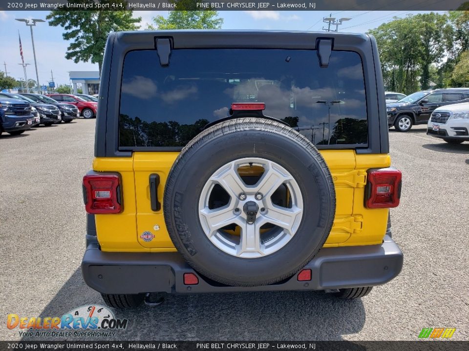 2020 Jeep Wrangler Unlimited Sport 4x4 Hellayella / Black Photo #5