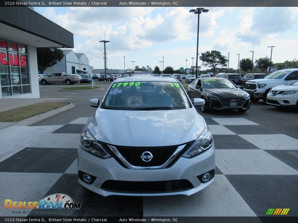 2019 Nissan Sentra SL Brilliant Silver Metallic / Charcoal Photo #2