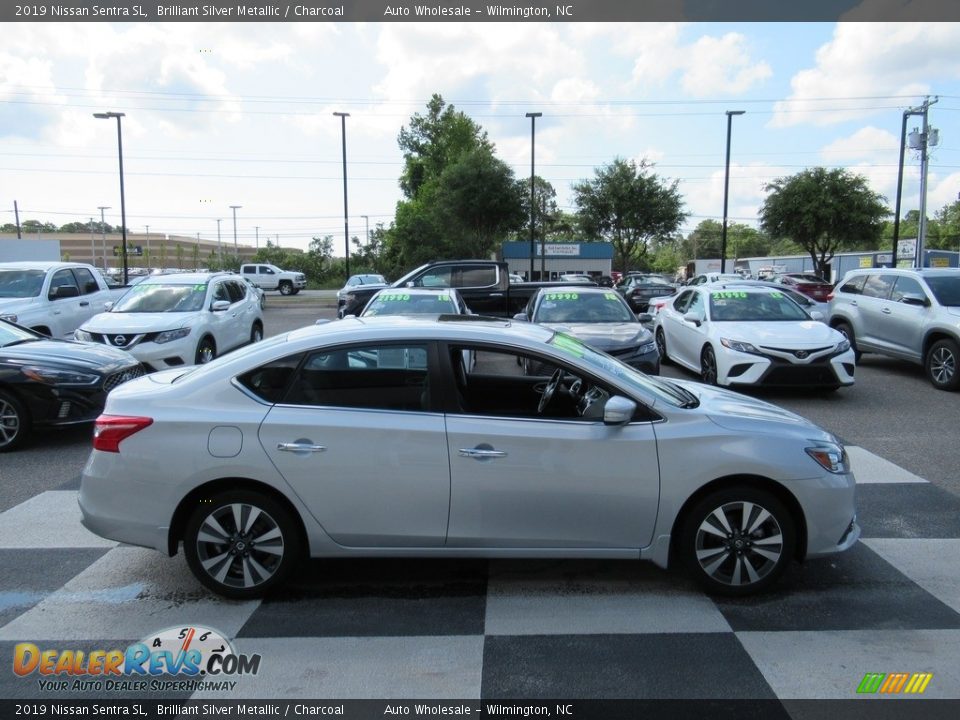2019 Nissan Sentra SL Brilliant Silver Metallic / Charcoal Photo #3