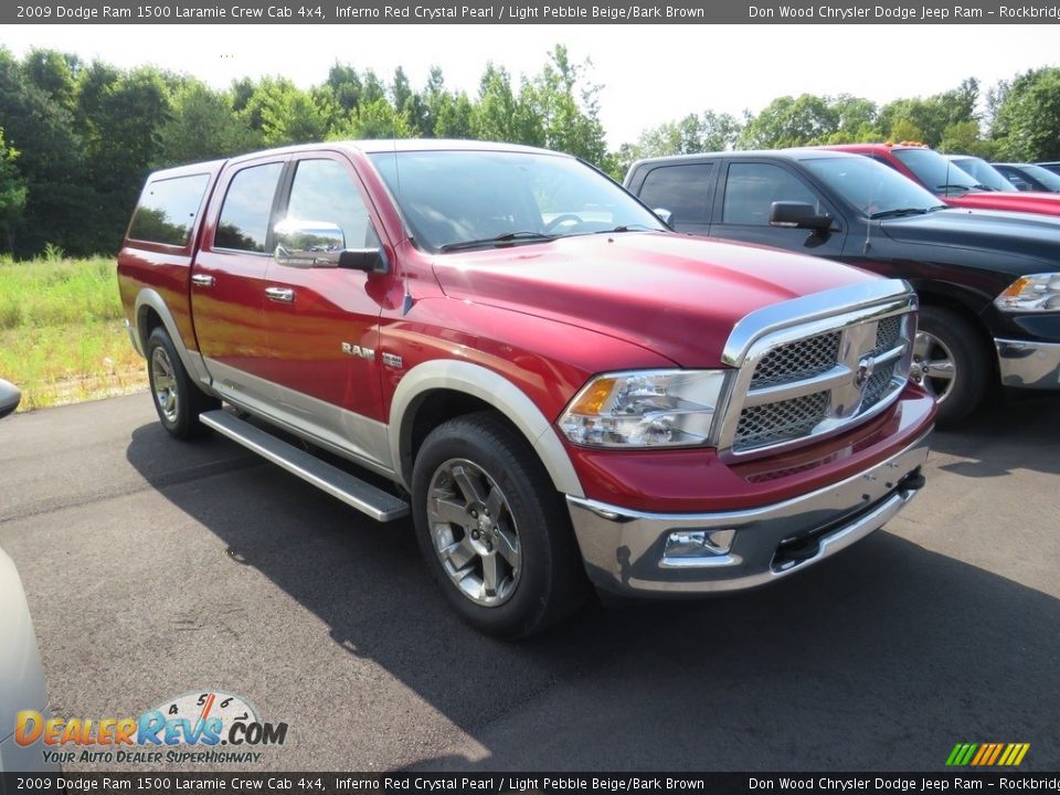 2009 Dodge Ram 1500 Laramie Crew Cab 4x4 Inferno Red Crystal Pearl / Light Pebble Beige/Bark Brown Photo #1
