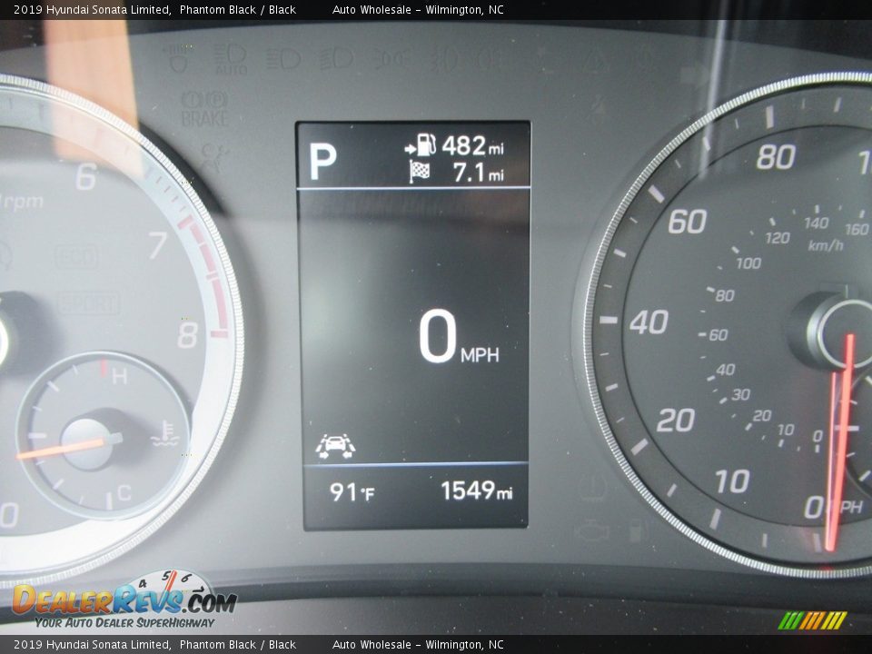 2019 Hyundai Sonata Limited Phantom Black / Black Photo #16