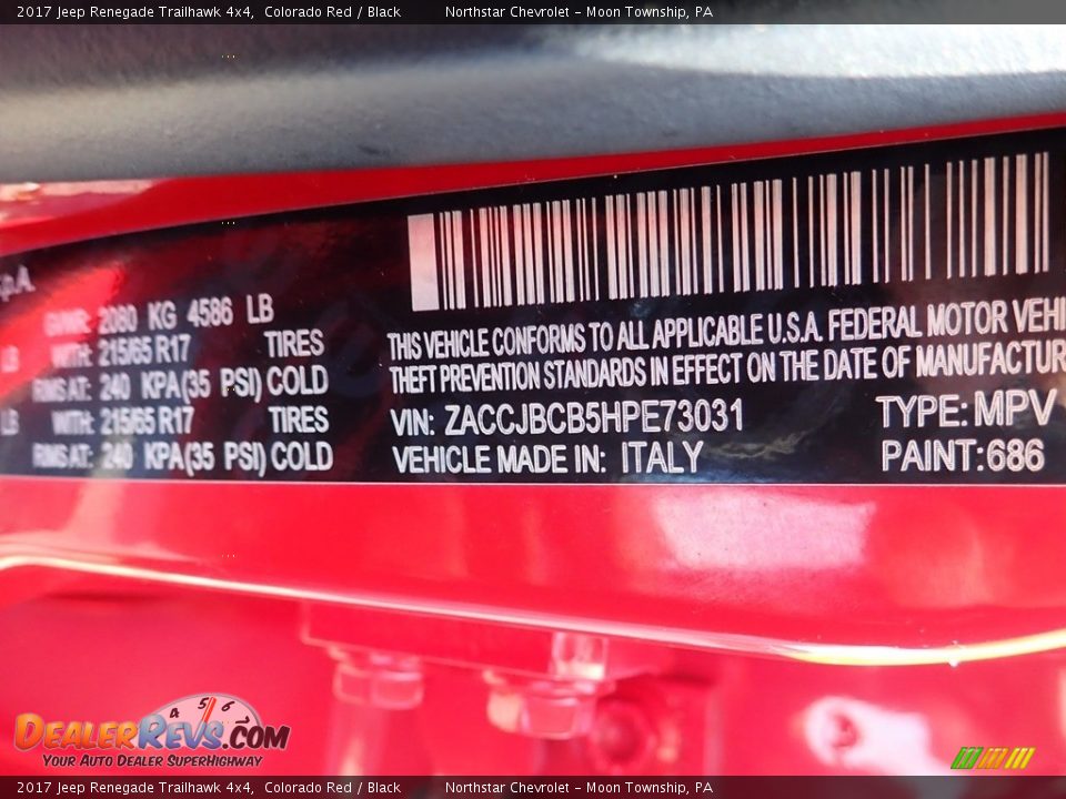 2017 Jeep Renegade Trailhawk 4x4 Colorado Red / Black Photo #28