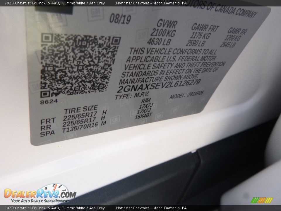 2020 Chevrolet Equinox LS AWD Summit White / Ash Gray Photo #15