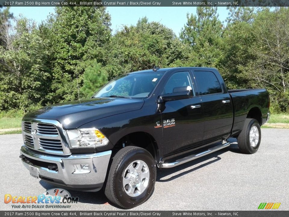 2017 Ram 2500 Big Horn Crew Cab 4x4 Brilliant Black Crystal Pearl / Black/Diesel Gray Photo #2