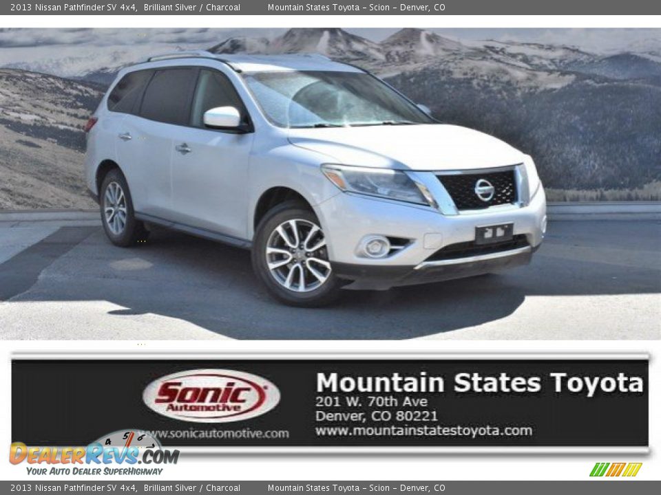 2013 Nissan Pathfinder SV 4x4 Brilliant Silver / Charcoal Photo #1