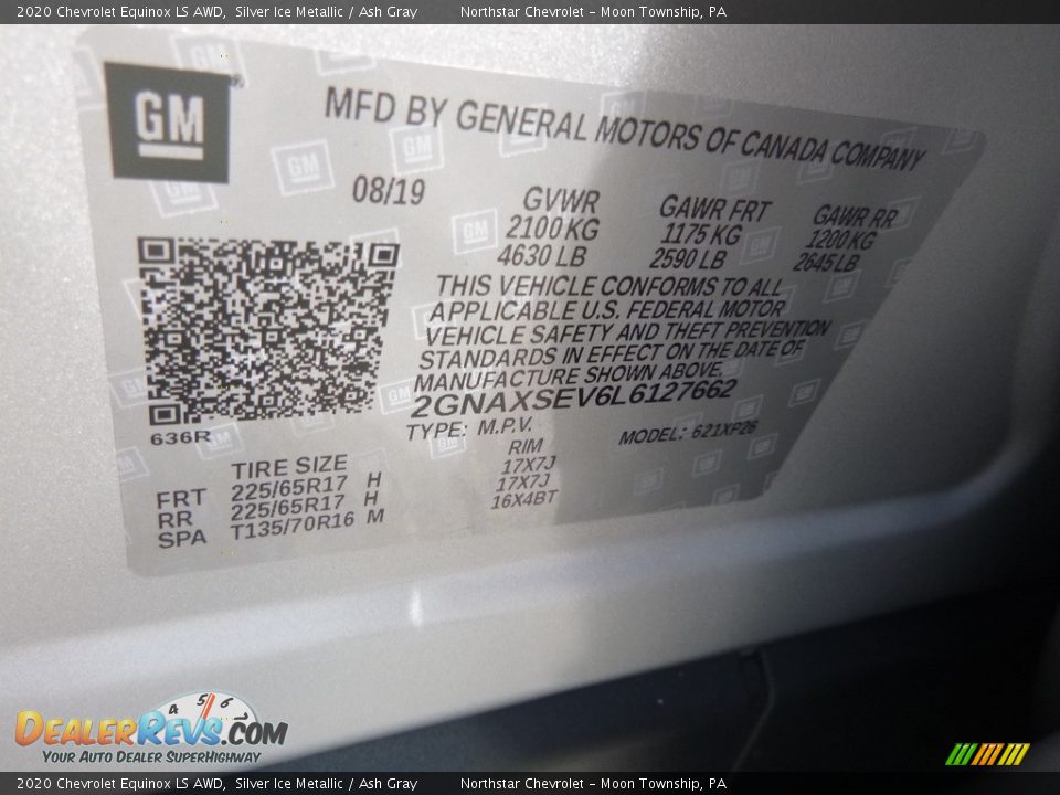 2020 Chevrolet Equinox LS AWD Silver Ice Metallic / Ash Gray Photo #15