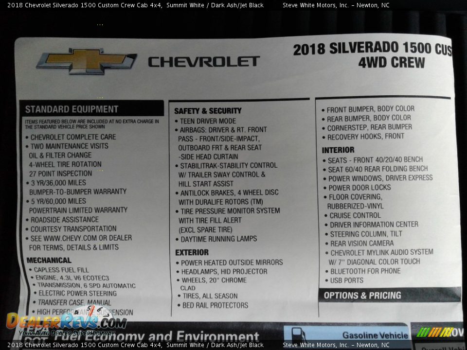 2018 Chevrolet Silverado 1500 Custom Crew Cab 4x4 Summit White / Dark Ash/Jet Black Photo #30