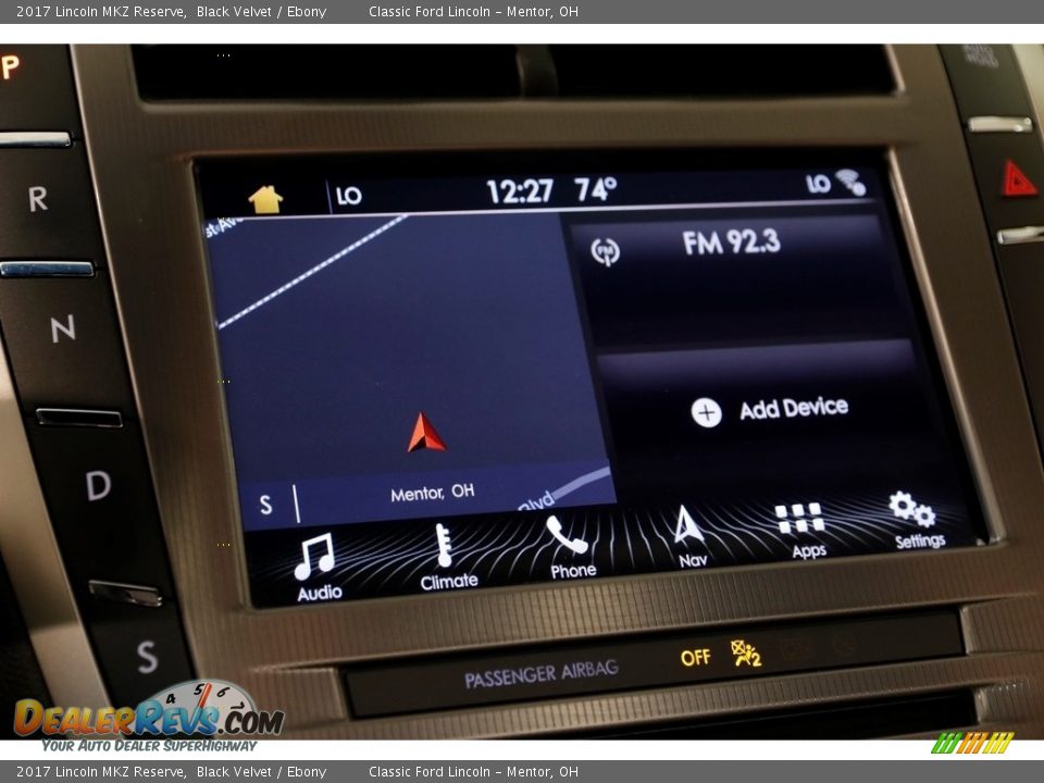 2017 Lincoln MKZ Reserve Black Velvet / Ebony Photo #11