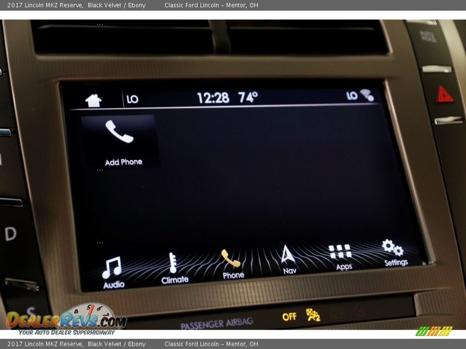 2017 Lincoln MKZ Reserve Black Velvet / Ebony Photo #14