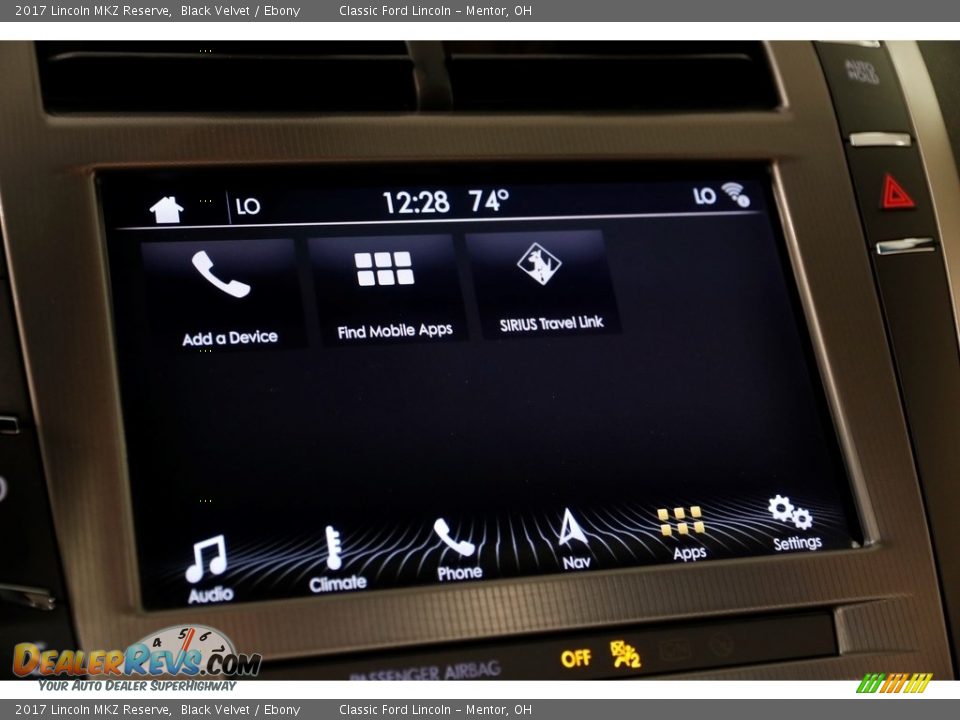 2017 Lincoln MKZ Reserve Black Velvet / Ebony Photo #16