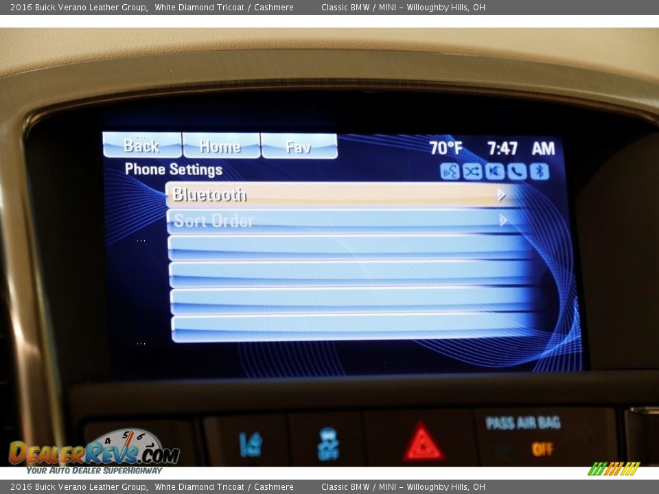 2016 Buick Verano Leather Group White Diamond Tricoat / Cashmere Photo #11