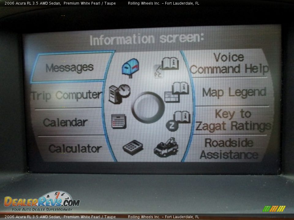 2006 Acura RL 3.5 AWD Sedan Premium White Pearl / Taupe Photo #19