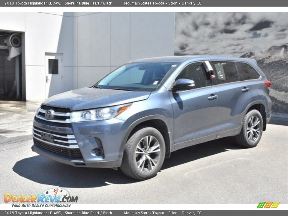 2018 Toyota Highlander LE AWD Shoreline Blue Pearl / Black Photo #2