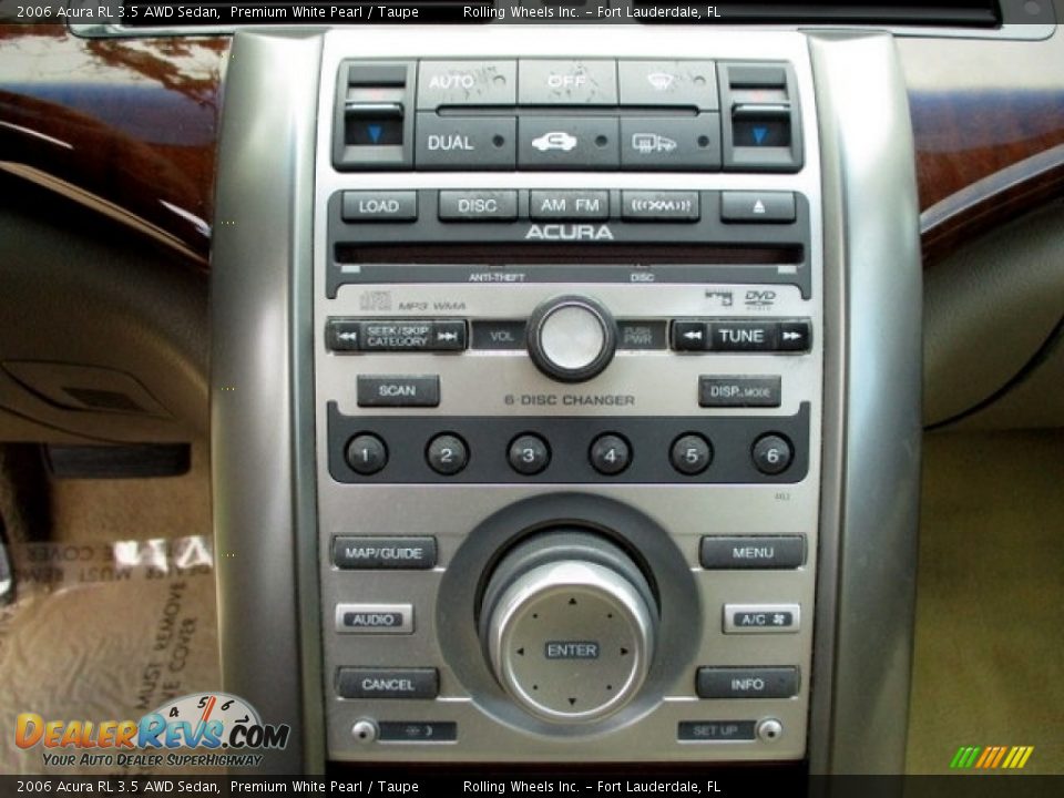 2006 Acura RL 3.5 AWD Sedan Premium White Pearl / Taupe Photo #26