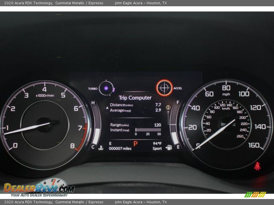 2020 Acura RDX Technology Gunmetal Metallic / Espresso Photo #32