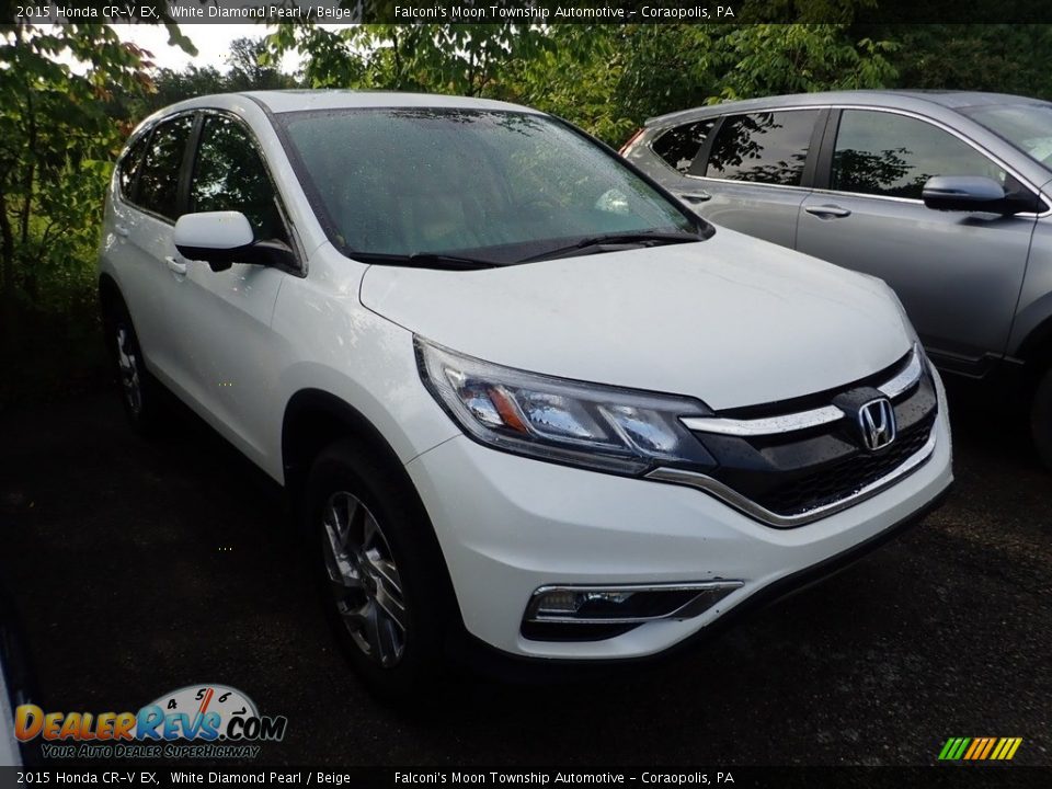 2015 Honda CR-V EX White Diamond Pearl / Beige Photo #4