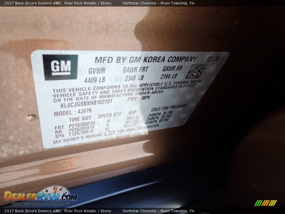 2017 Buick Encore Essence AWD River Rock Metallic / Ebony Photo #28