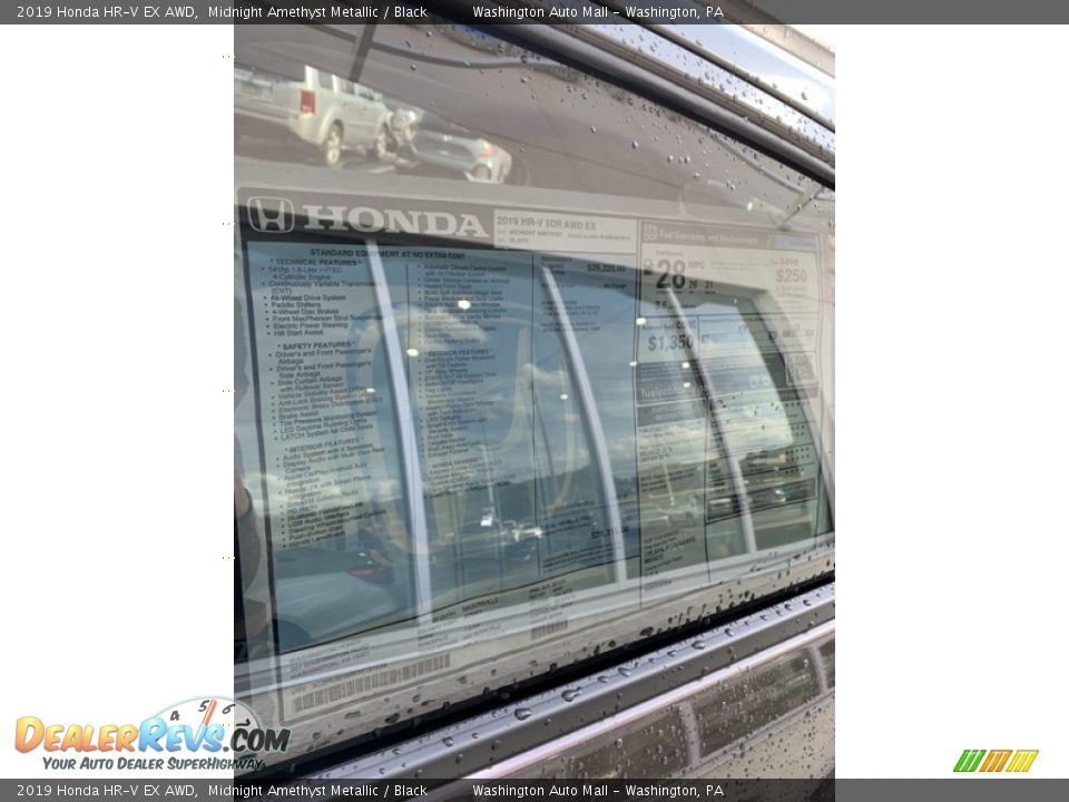 2019 Honda HR-V EX AWD Midnight Amethyst Metallic / Black Photo #15