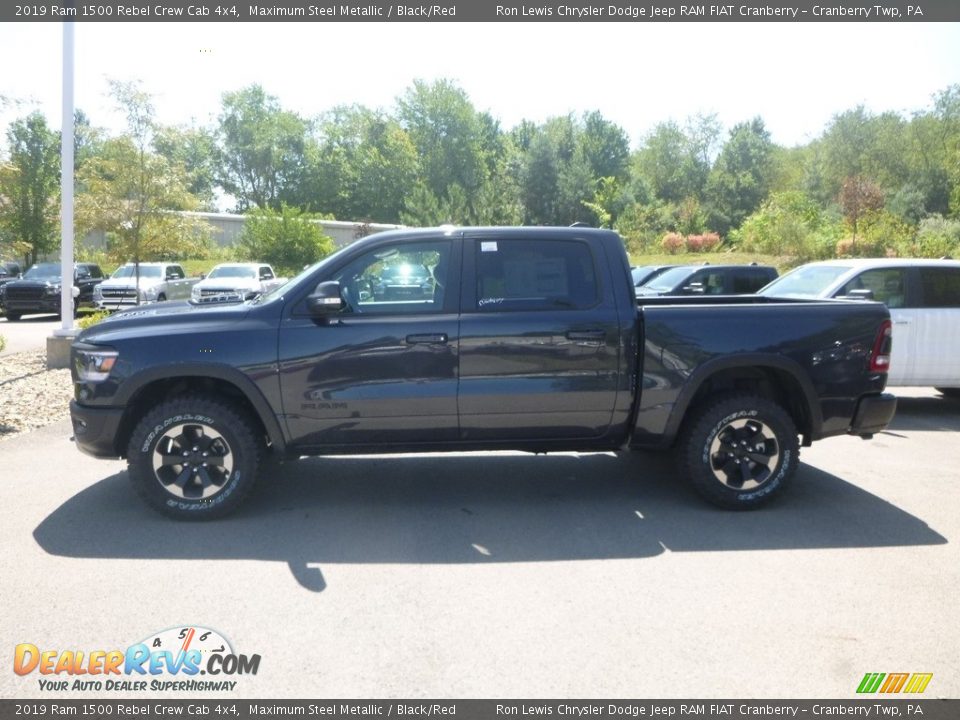 2019 Ram 1500 Rebel Crew Cab 4x4 Maximum Steel Metallic / Black/Red Photo #2