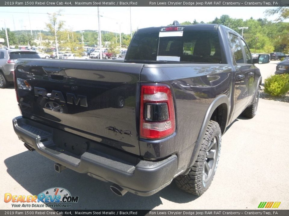 2019 Ram 1500 Rebel Crew Cab 4x4 Maximum Steel Metallic / Black/Red Photo #5