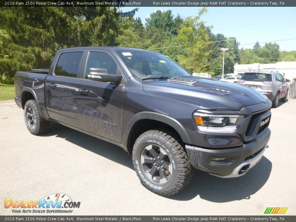 2019 Ram 1500 Rebel Crew Cab 4x4 Maximum Steel Metallic / Black/Red Photo #7