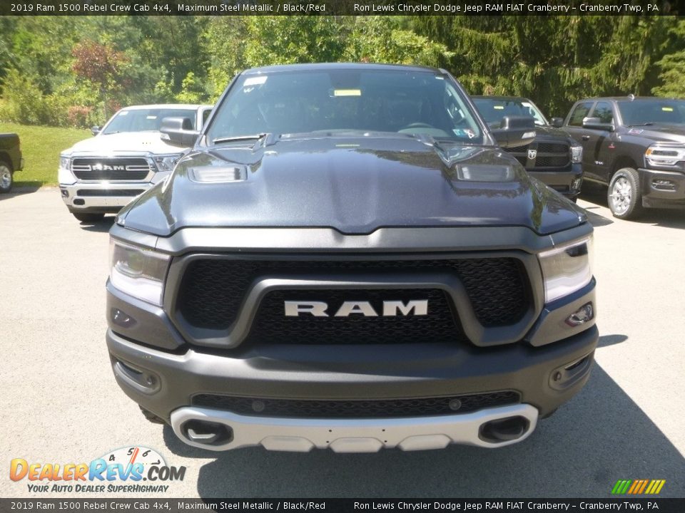 2019 Ram 1500 Rebel Crew Cab 4x4 Maximum Steel Metallic / Black/Red Photo #8